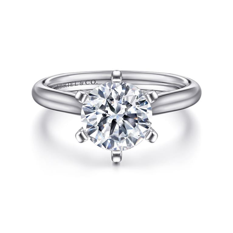 Allie - 14K White Gold Round Diamond Engagement Ring - Shot 1