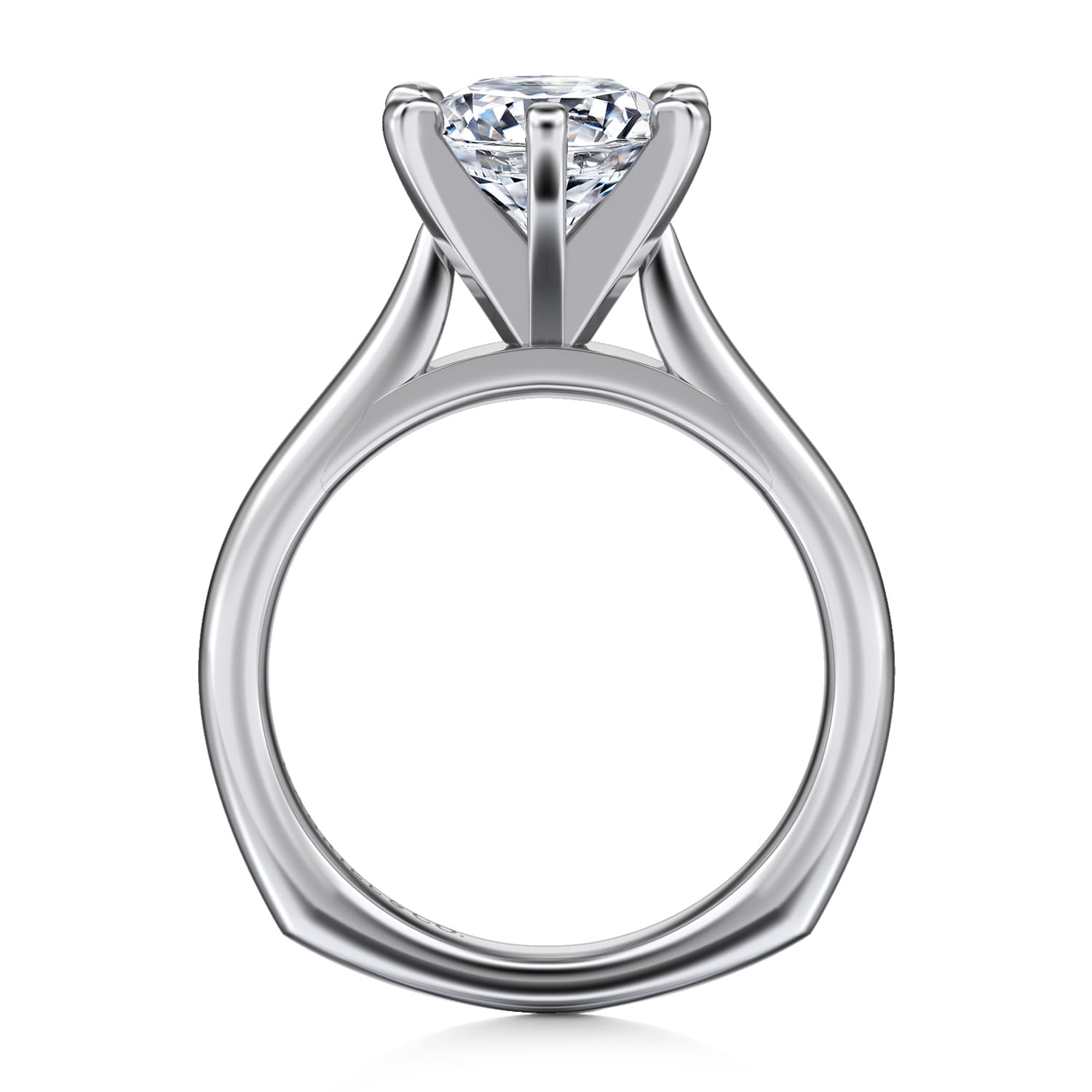 Allie - 14K White Gold Round Diamond Engagement Ring - Shot 2