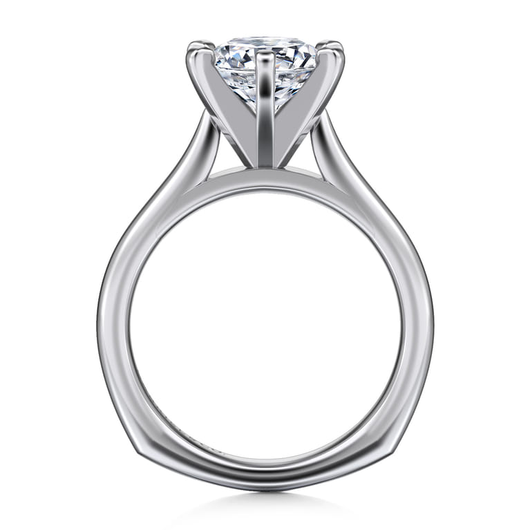 Allie - 14K White Gold Round Diamond Engagement Ring - Shot 2