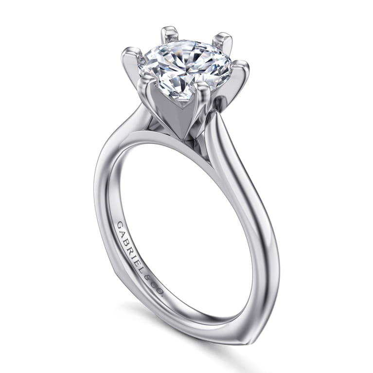 Allie - 14K White Gold Round Diamond Engagement Ring - Shot 3