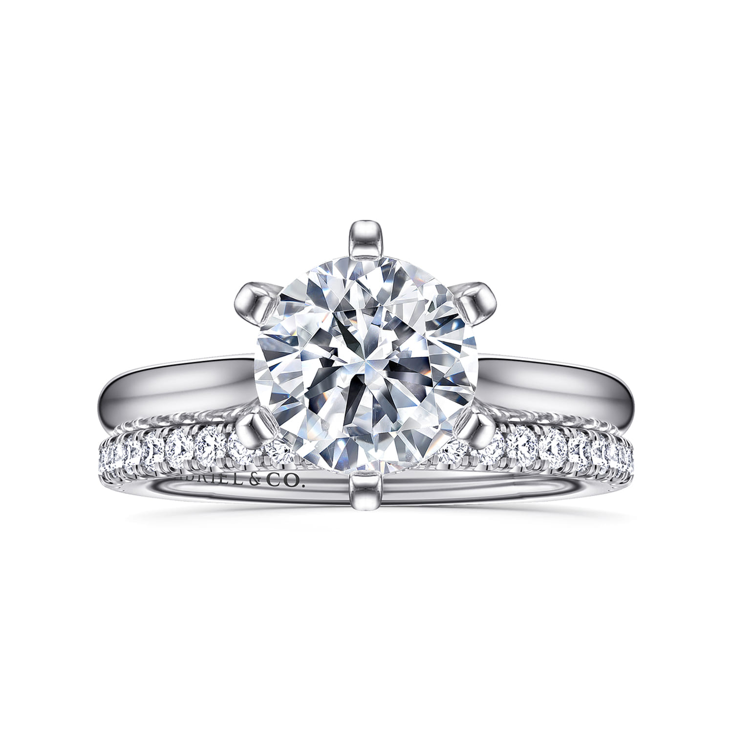 Allie - 14K White Gold Round Diamond Engagement Ring - Shot 4