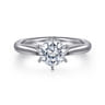 Allie - 14K White Gold 6 Prong Round Diamond Engagement Ring