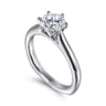 Allie - 14K White Gold 6 Prong Round Diamond Engagement Ring