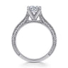 Maura - Vintage Inspired 14K White Gold Round Solitaire Engagement Ring