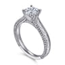 Maura - Vintage Inspired 14K White Gold Round Solitaire Engagement Ring