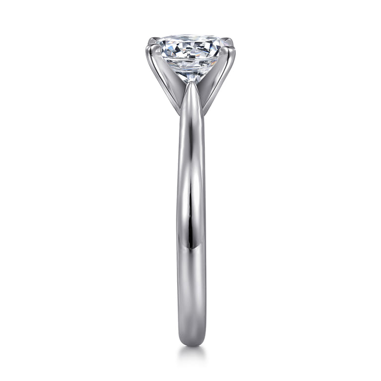 Lauren - 14K White Gold Round Solitaire Diamond Engagement Ring - Shot 5