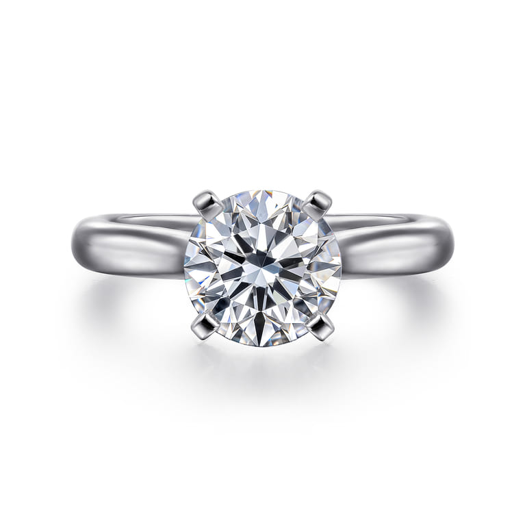 Lauren - 14K White Gold Round Diamond Engagement Ring - Shot 1