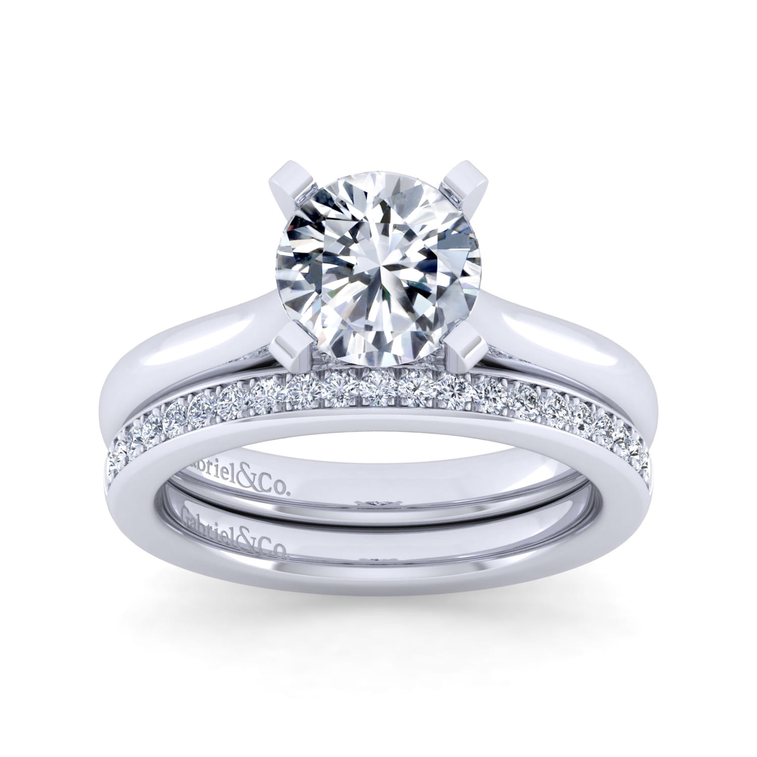 Lauren - 14K White Gold Round Diamond Engagement Ring - Shot 4