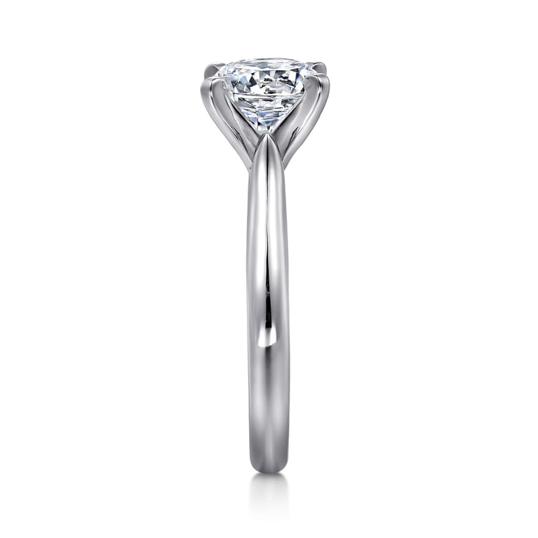 Lauren - 14K White Gold Round Diamond Engagement Ring - Shot 5