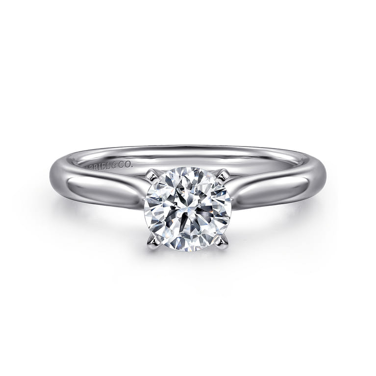Lauren - 14K White Gold Round Diamond Engagement Ring - Shot 1