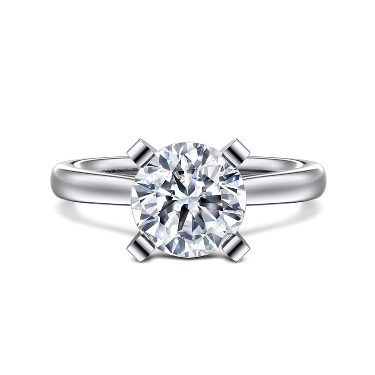 Michelle - 14K White Gold Round Diamond Engagement Ring - Shot 1