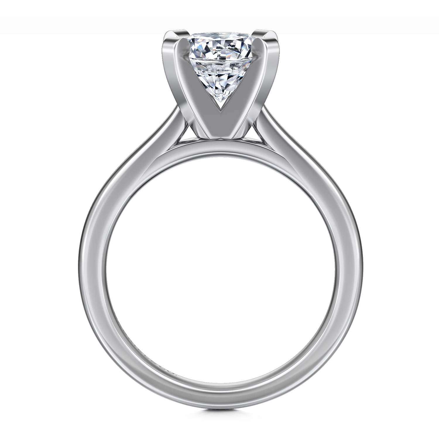 Michelle - 14K White Gold Round Diamond Engagement Ring - Shot 2