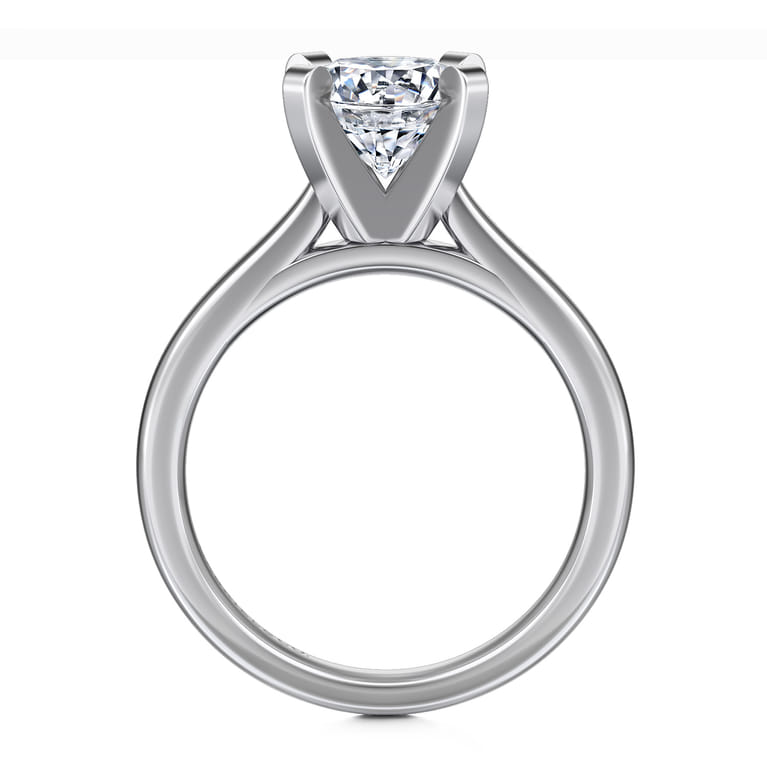Michelle - 14K White Gold Round Diamond Engagement Ring - Shot 2