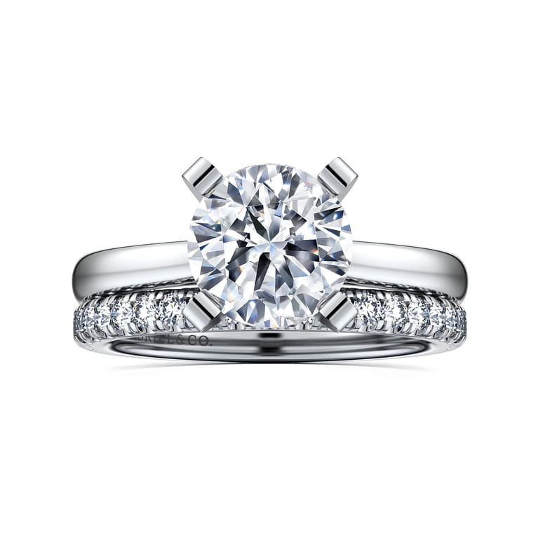 Michelle - 14K White Gold Round Diamond Engagement Ring - Shot 4