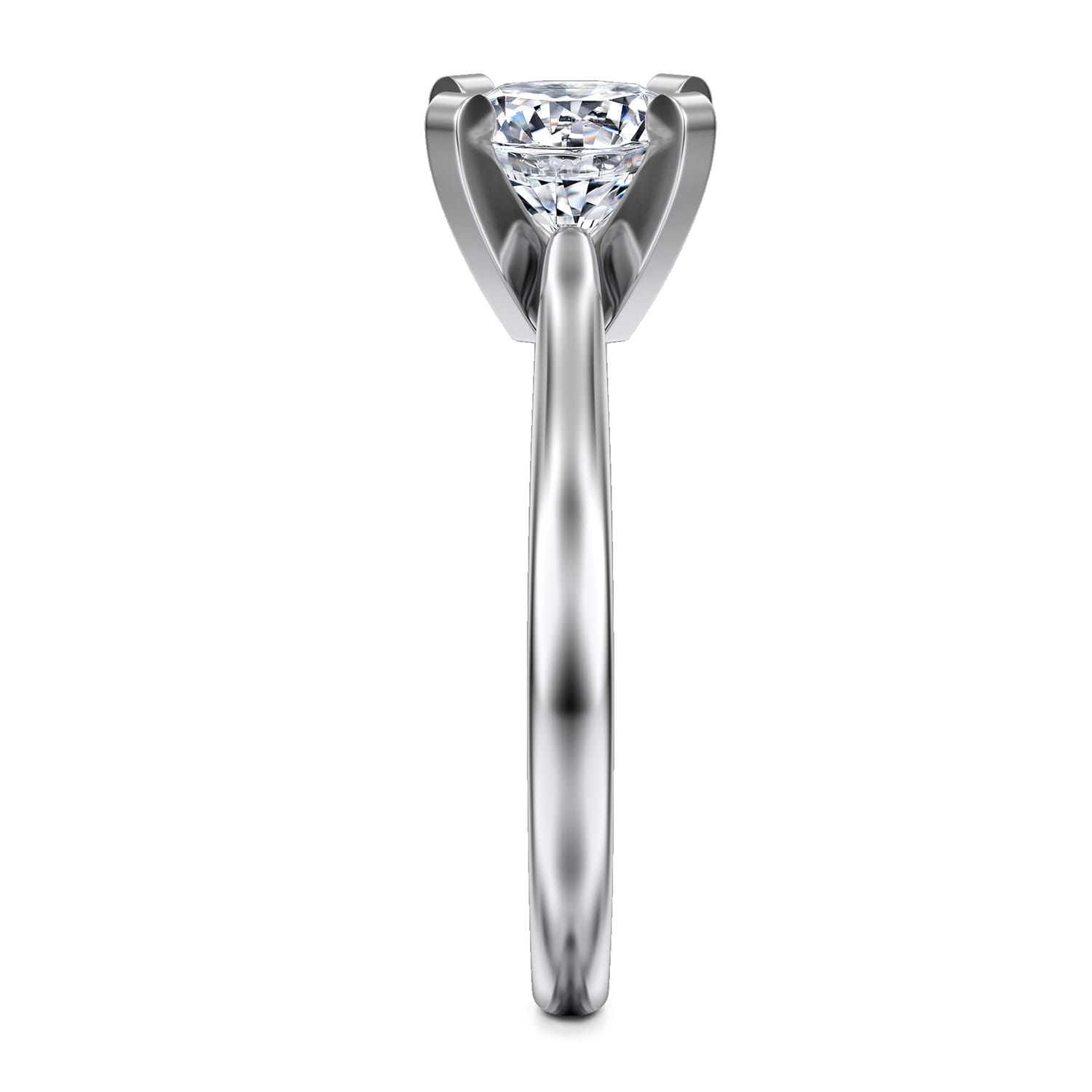 Michelle - 14K White Gold Round Diamond Engagement Ring - Shot 5