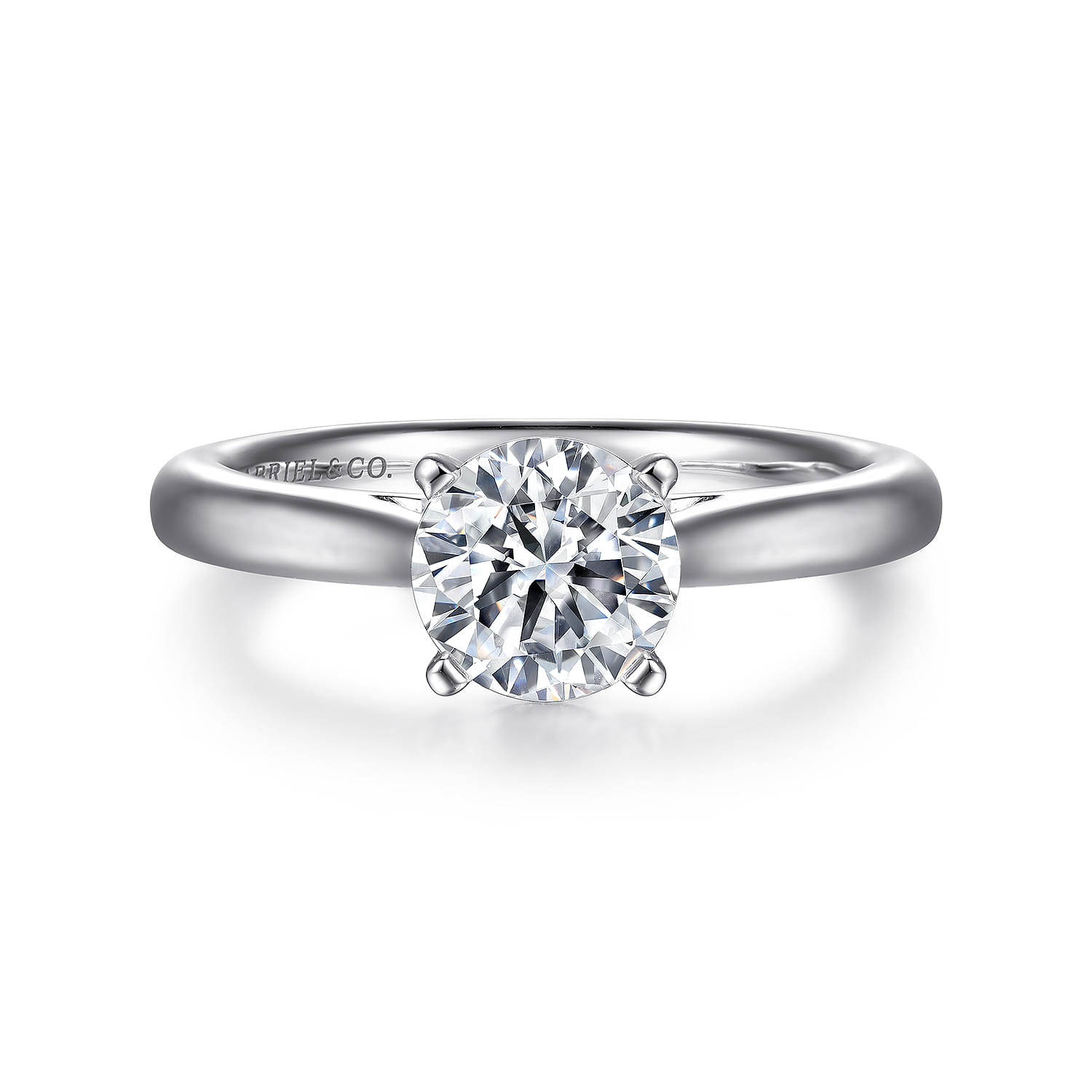 Michelle - 14K White Gold Round Diamond Engagement Ring - Shot 1