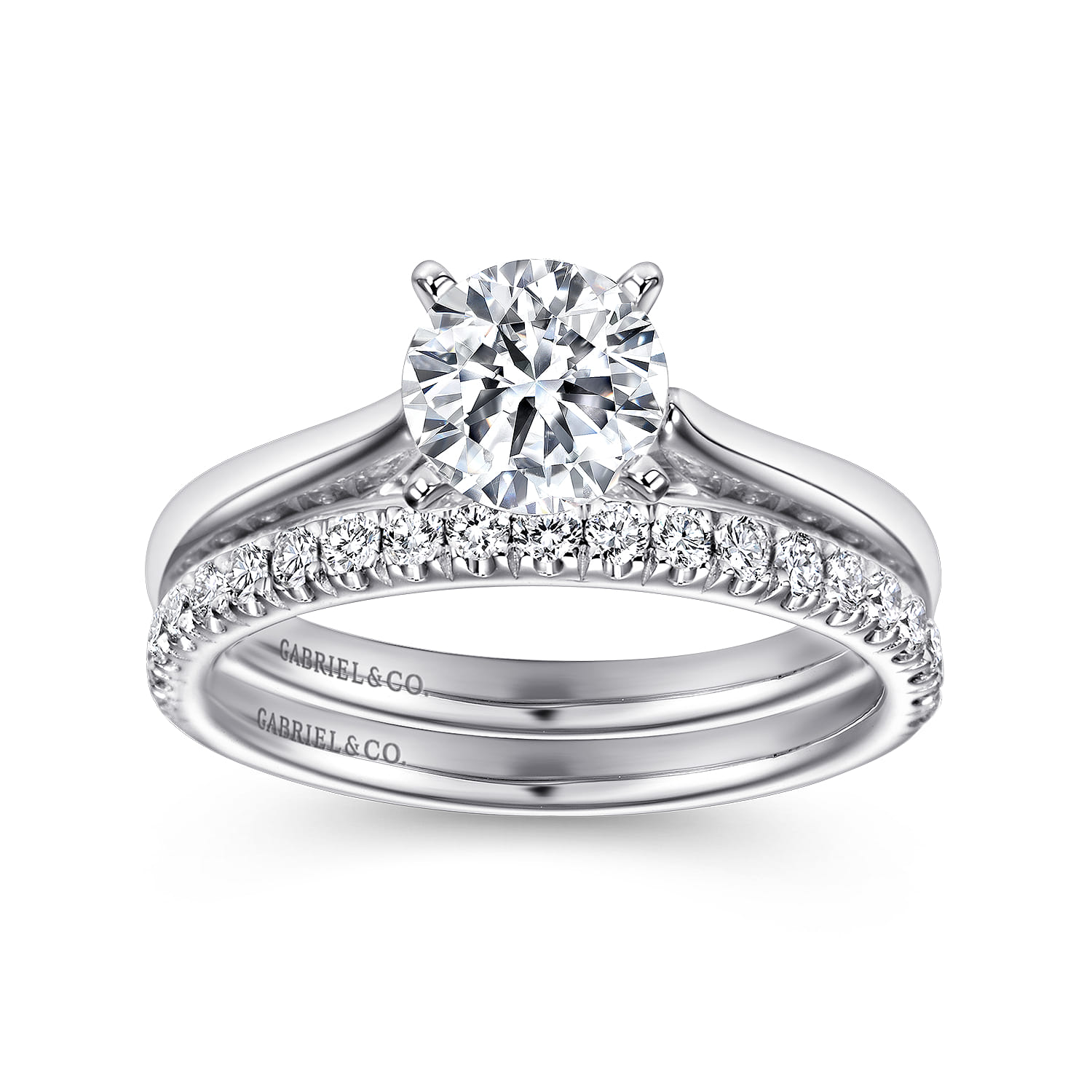 Michelle - 14K White Gold Round Diamond Engagement Ring - Shot 4