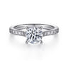Alma - Vintage Inspired 14K White Gold Round Solitaire Engagement Ring