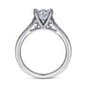 Alma - Vintage Inspired 14K White Gold Round Solitaire Engagement Ring