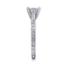 Alma - Vintage Inspired 14K White Gold Round Solitaire Engagement Ring
