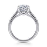 Lapis - Vintage Inspired 14K White Gold Round Solitaire Diamond Engagement Ring