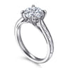 Lapis - Vintage Inspired 14K White Gold Round Solitaire Diamond Engagement Ring