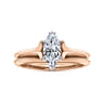 Ellis - 14K White-Rose Gold Marquise Shape Diamond Engagement Ring