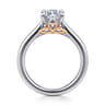 Nelia - 14K White-Rose Gold Marquise Shape Lotus Diamond Engagement Ring