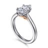 Nelia - 14K White-Rose Gold Marquise Shape Lotus Diamond Engagement Ring