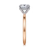 Cari - 14K White-Rose Gold Oval Diamond Engagement Ring - 0.05 ct