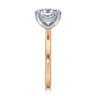 Cari - 14K White-Rose Gold Oval Diamond Engagement Ring - 0.06 ct