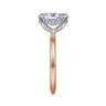 Cari - 14K White-Rose Gold Oval Diamond Engagement Ring - 0.07 ct