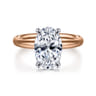 Unite - 14K White-Rose Gold Oval Solitaire Diamond Engagement Ring