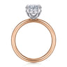 Unite - 14K White-Rose Gold Oval Solitaire Diamond Engagement Ring