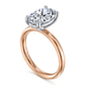 Unite - 14K White-Rose Gold Oval Solitaire Diamond Engagement Ring
