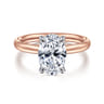 Unite - 14K White-Rose Gold Oval Solitaire Diamond Engagement Ring