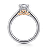 Nelia - 14K White-Rose Gold Pear Shape Lotus Diamond Engagement Ring