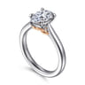 Nelia - 14K White-Rose Gold Pear Shape Lotus Diamond Engagement Ring