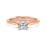 Ellis - 14K White-Rose Gold Princess Cut Diamond Engagement Ring