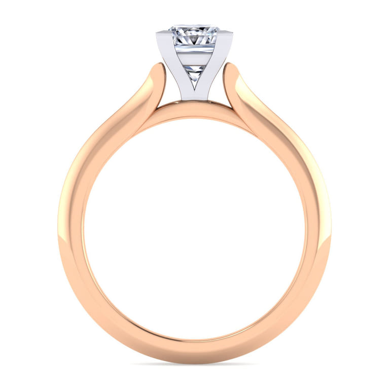 Ellis - 14K White-Rose Gold Princess Cut Diamond Engagement Ring - Shot 2