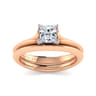 Ellis - 14K White-Rose Gold Princess Cut Diamond Engagement Ring
