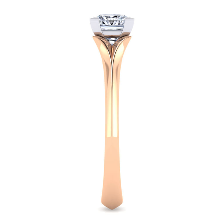 Ellis - 14K White-Rose Gold Princess Cut Diamond Engagement Ring - Shot 5