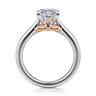 Nelia - 14K White-Rose Gold Princess Cut Lotus Diamond Engagement Ring