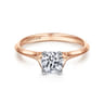 Ellis - 14K White-Rose Gold Round Diamond Engagement Ring