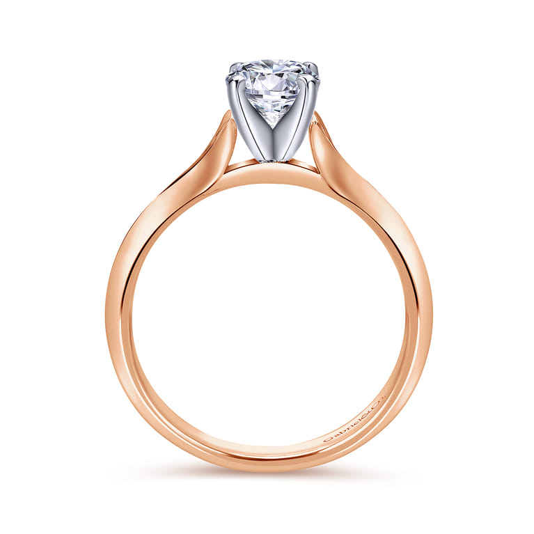 Ellis - 14K White-Rose Gold Round Diamond Engagement Ring - Shot 2