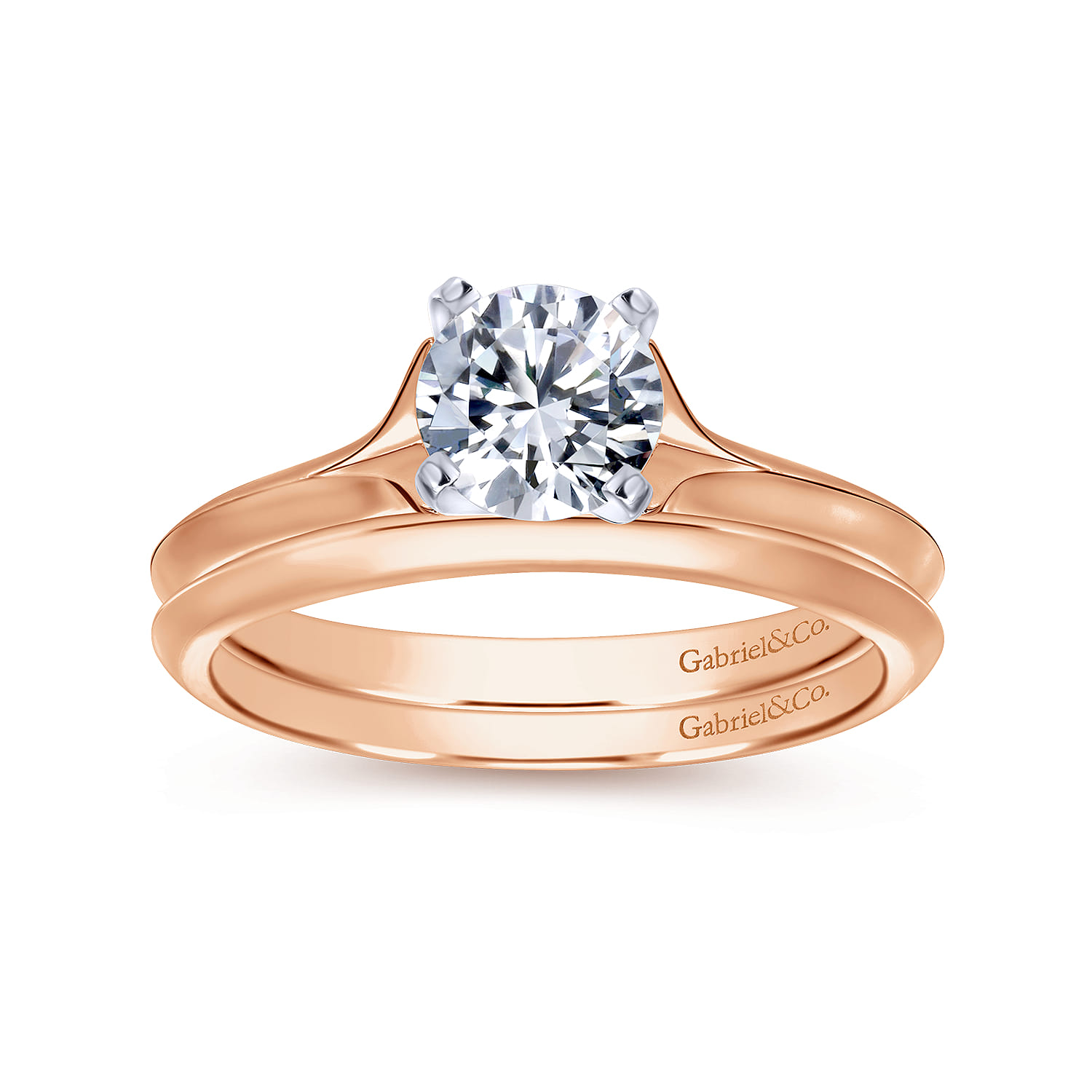 Ellis - 14K White-Rose Gold Round Diamond Engagement Ring - Shot 4