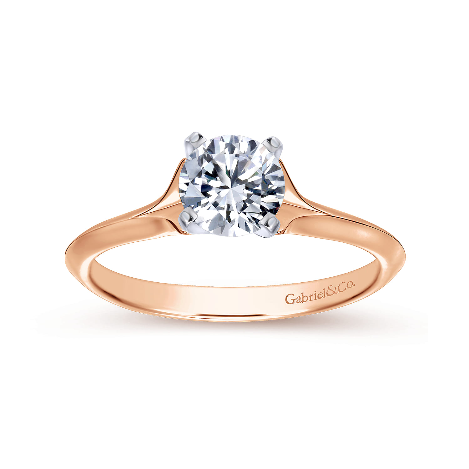 Ellis - 14K White-Rose Gold Round Diamond Engagement Ring - Shot 5