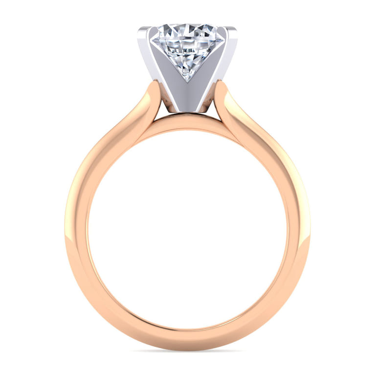 Ellis - 14K White-Rose Gold Round Diamond Engagement Ring - Shot 2