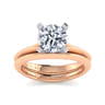 Ellis - 14K White-Rose Gold Round Diamond Engagement Ring