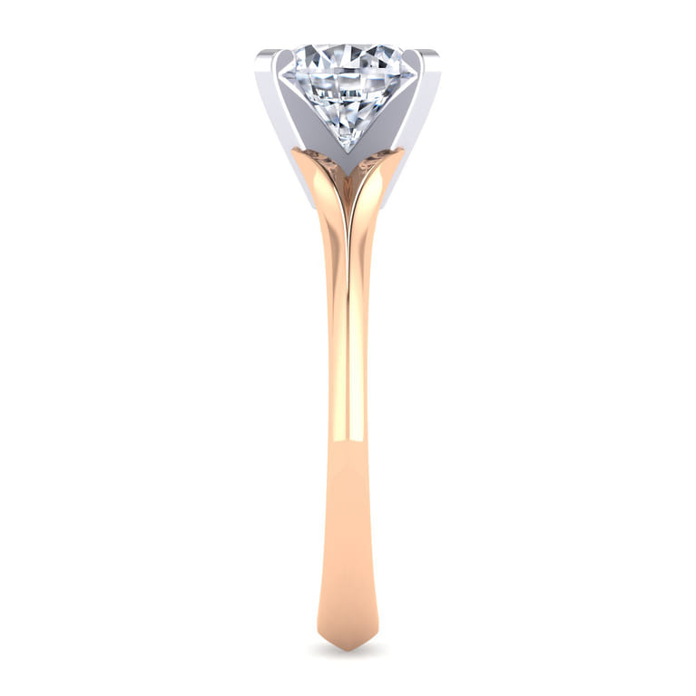 Ellis - 14K White-Rose Gold Round Diamond Engagement Ring - Shot 5